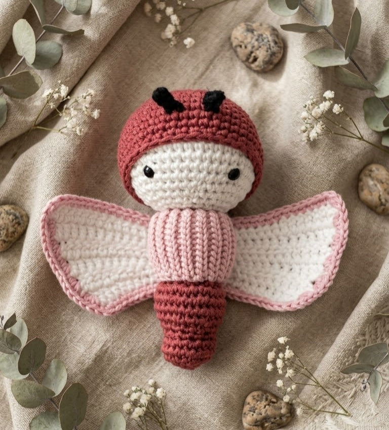 Alma · Mariposa de ganchillo · Granate