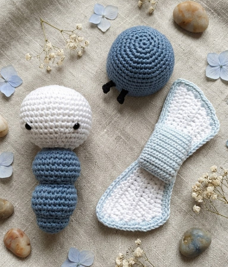 Alma · Mariposa de ganchillo · Azul Denim