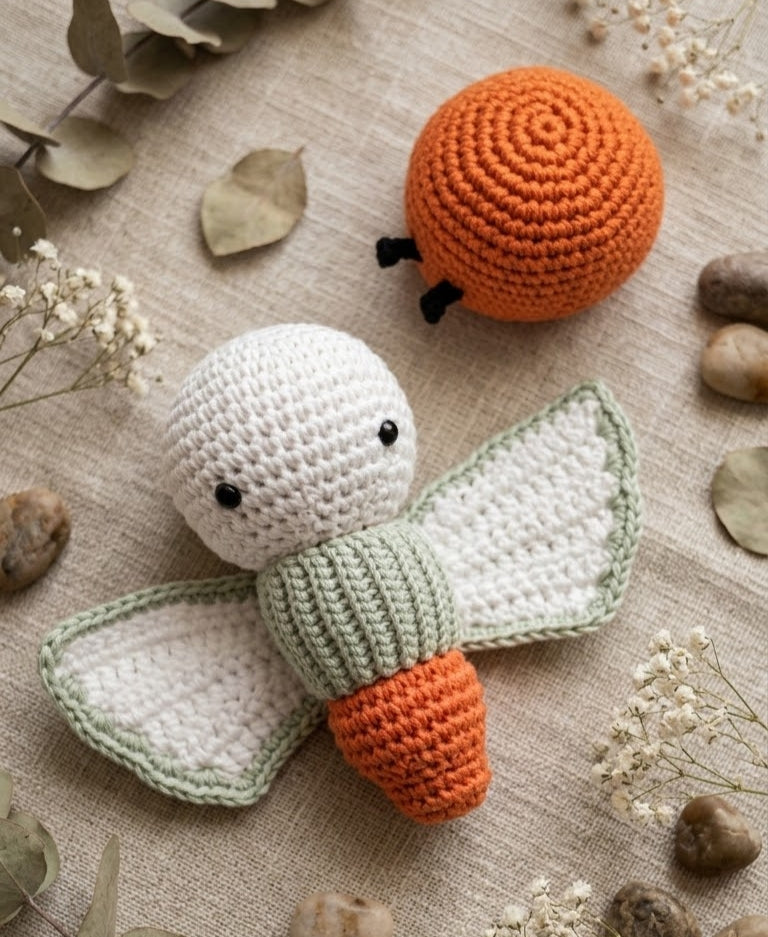Alma · Mariposa de ganchillo · Naranja Calabaza